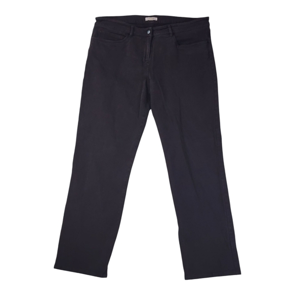 Eileen Fisher Black Velveteen Straight Leg Pants Italian Fabric Size Large - Picture 1 of 3